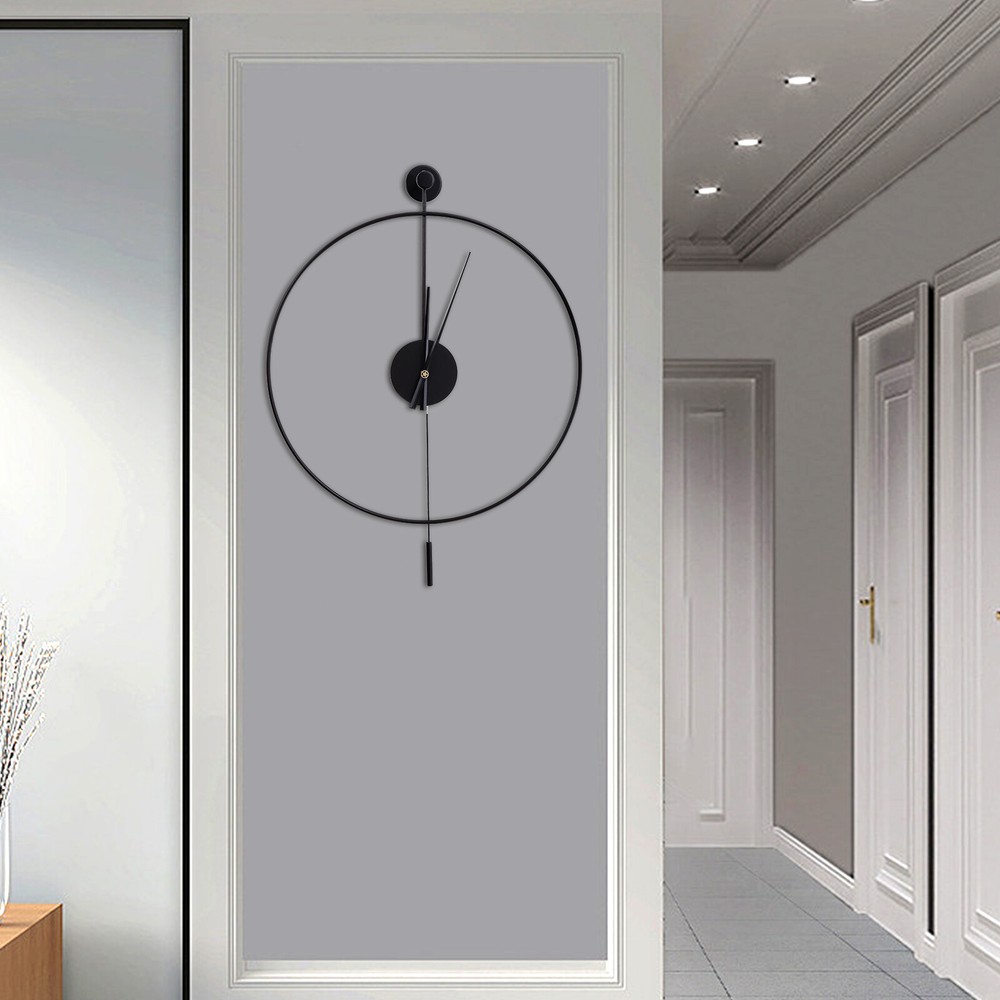 20" Modern Large Metal Wall Clock Non-Numeric Silent Wall Clock & Pendulum