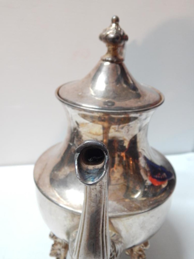 ANTIQUE HALLMARKED SILVER OVER COPPER TEA / COFFEE / COCOA VICTORIAN DSGN POT