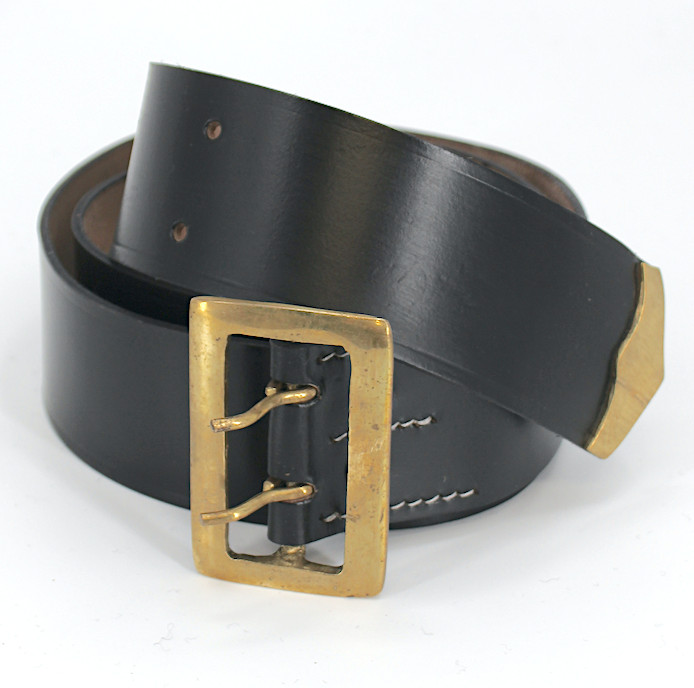 Black Leather Cavalry Carbine Sling with Clip