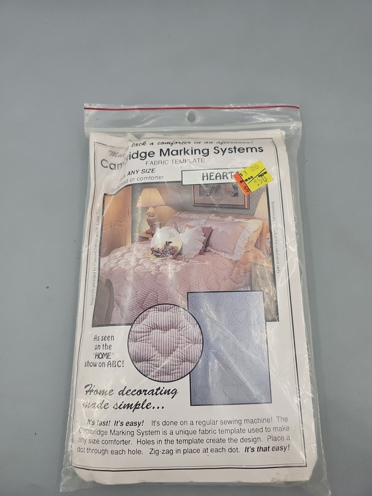 Cambridge Marking Systems Fabric Template HEARTS Pattern Bedspread Comforter