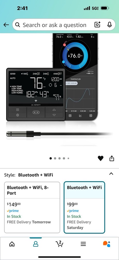 AC Infinity Controller 69 PRO Smart Environmental Controller 4 Ports (Untested)