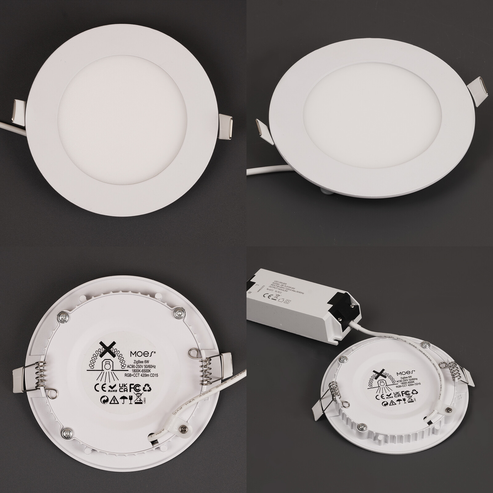 MOES ZigBee Smart LED Downlight Ultrathin Dimmable Spot Bulbs 6W RGB Cool + Warm