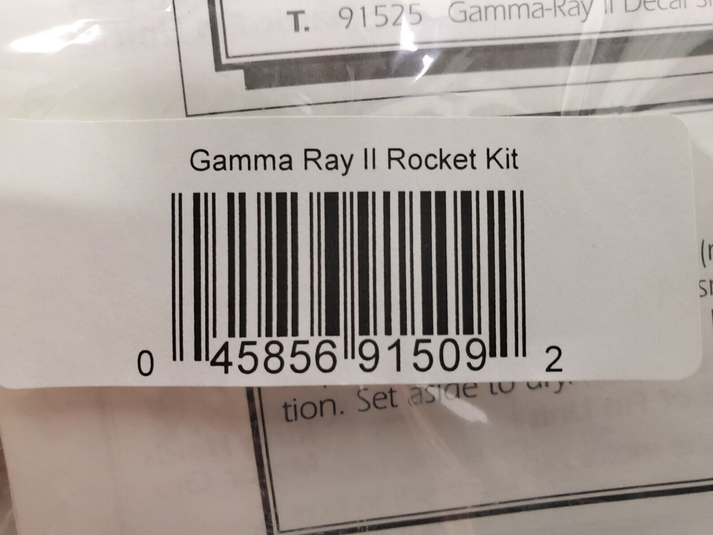 Quest #1509 "Gama-Ray II" Payloader Flying Model Rocket Kit Mint Sealed Package