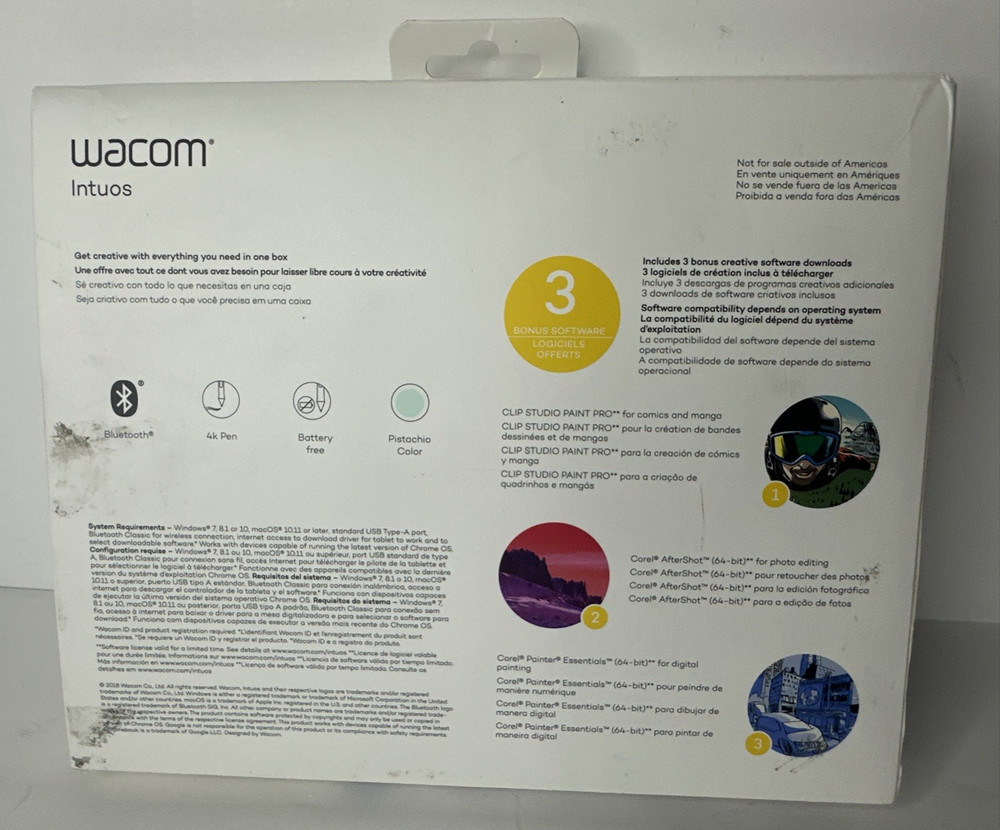 Wacom Intuos Wireless Graphics Drawing Tablet with Bonus Software