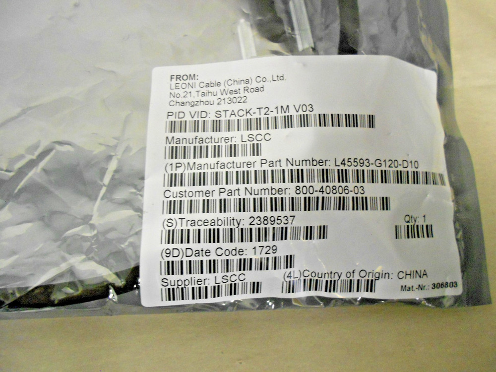 Cisco 800-40806-03 STACK-T2-1M Switch Stacking Cable LOT OF 3