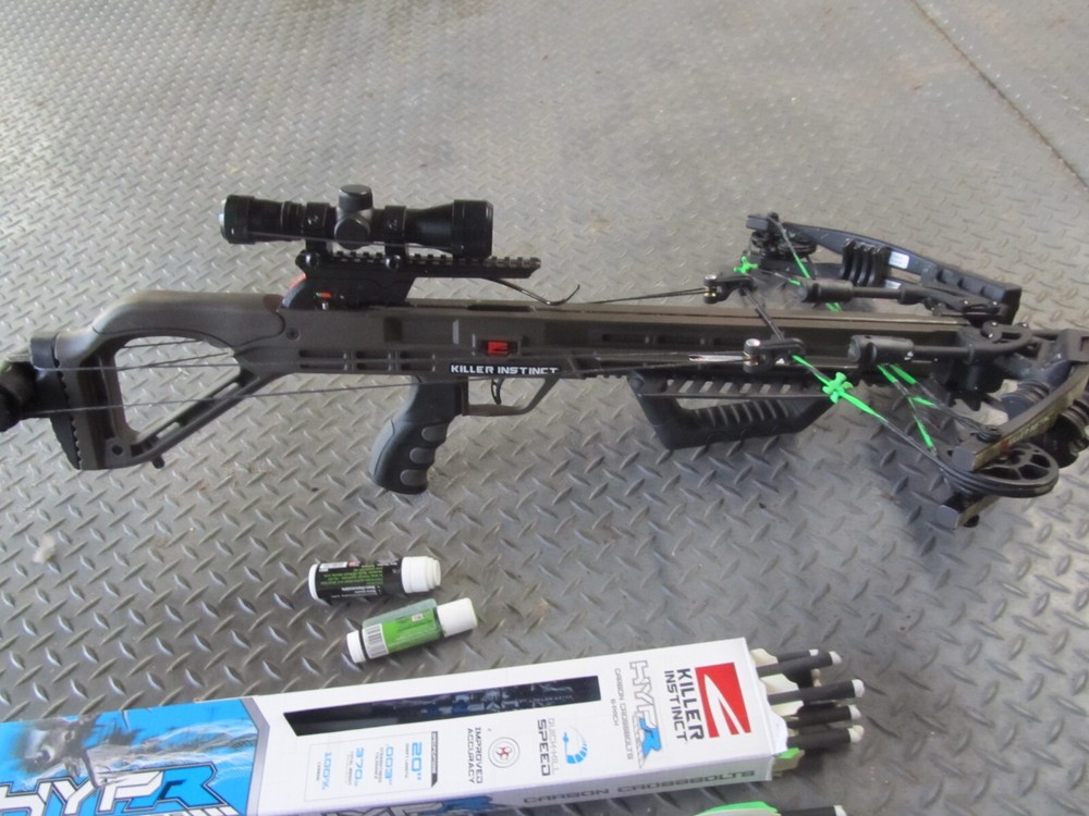 KILLER INSTINCT LETHAL 405 CROSSBOW WITH SCOPE CRANK (TWO HANDLES ) BEARLY USED
