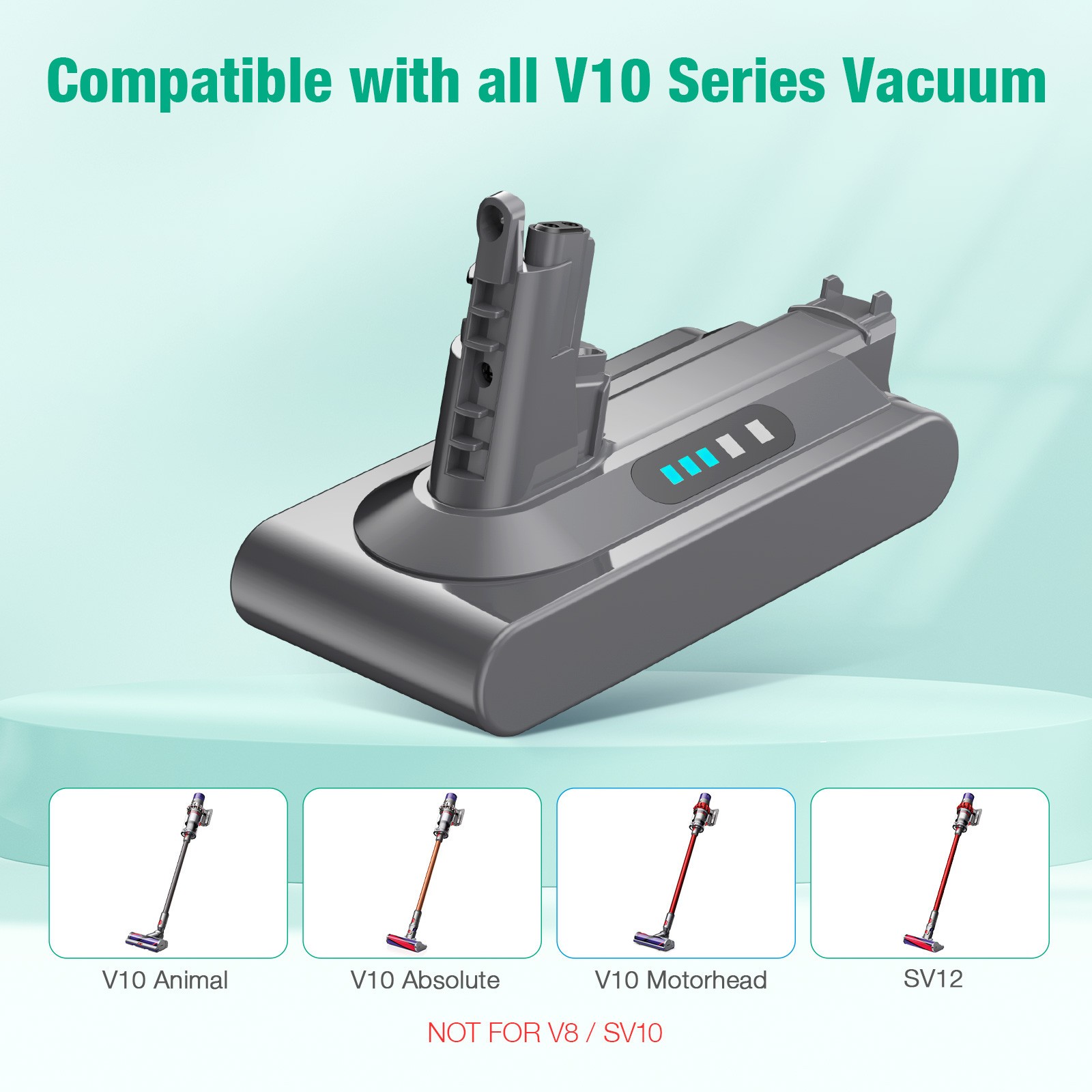 6000mAh 25.2V Battery for Dyson V10, Animal , Absolute , Motorhead SV12 .Fluffy