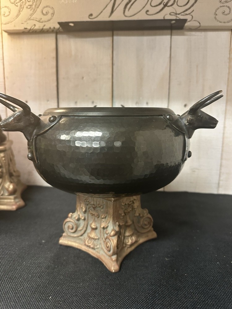 VTG Kayaoglu Bakircilik Turkish Hammered 100% Solid Copper Bull Head Bowl