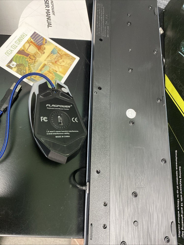 FLAGPOWER Gaming Keyboard and Mouse Combo Rainbow Backlit Mechanical Feeling