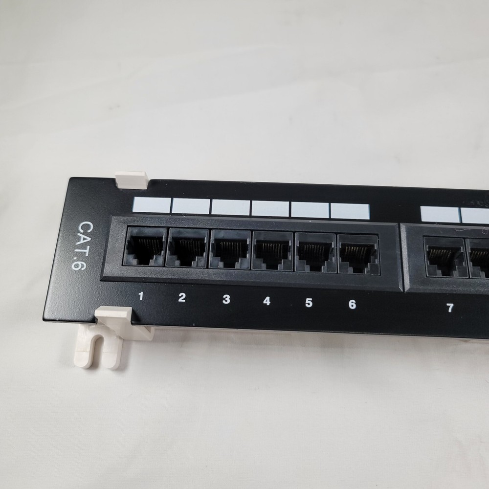 Cat6 UTP 12 Port Network Mini Patch Panel 110 with Surface Wall Mount Bracket