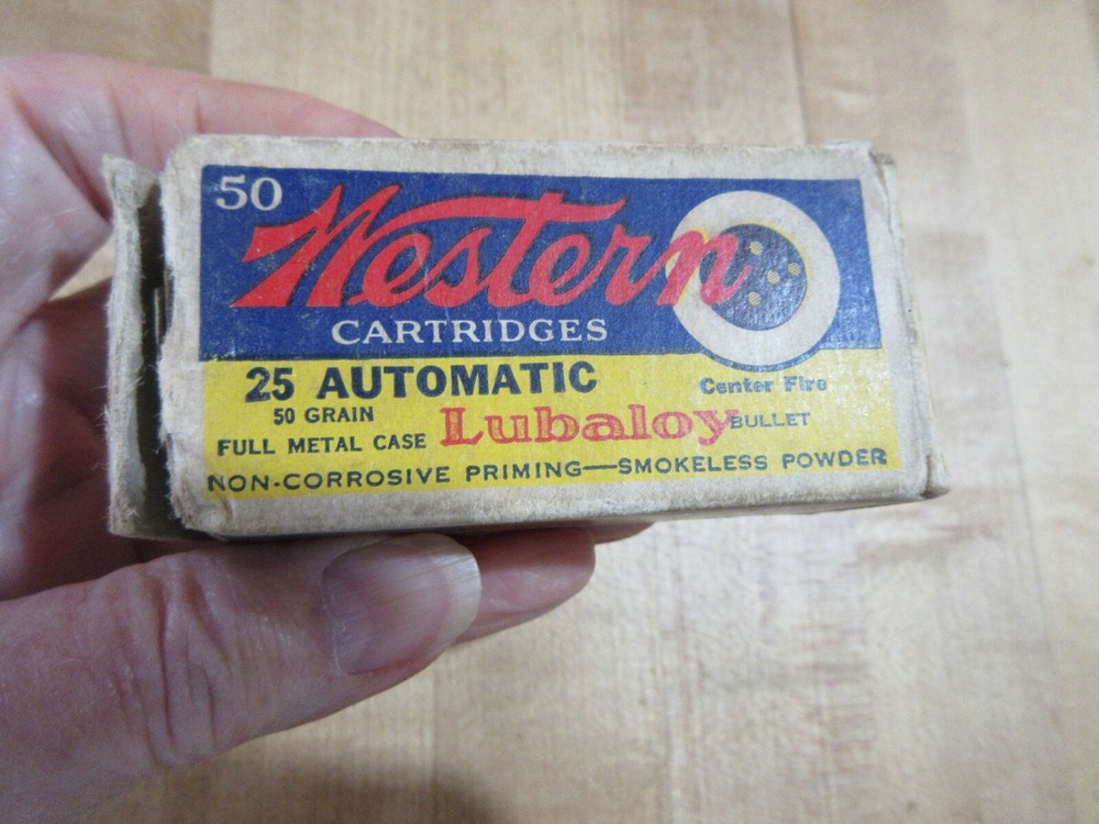Empty Ammo Box Western 25 Automatic Lubaloy (w15) #44.