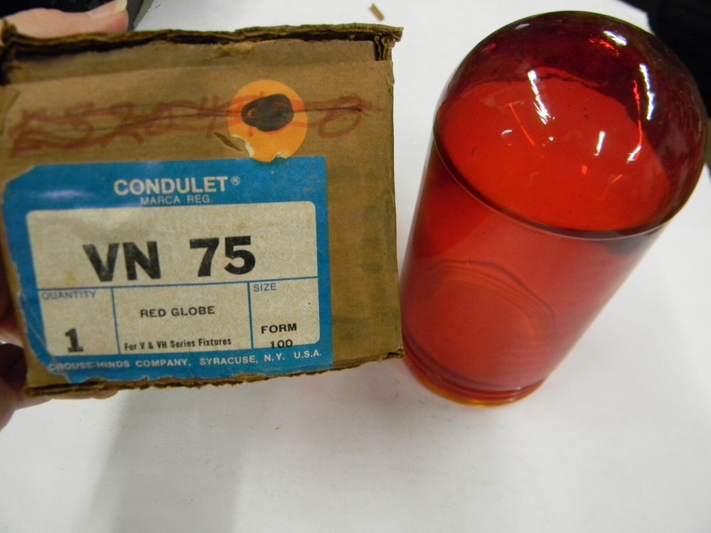 New Crouse Hinds VN-75 Explosion Proof Red Globe  A1