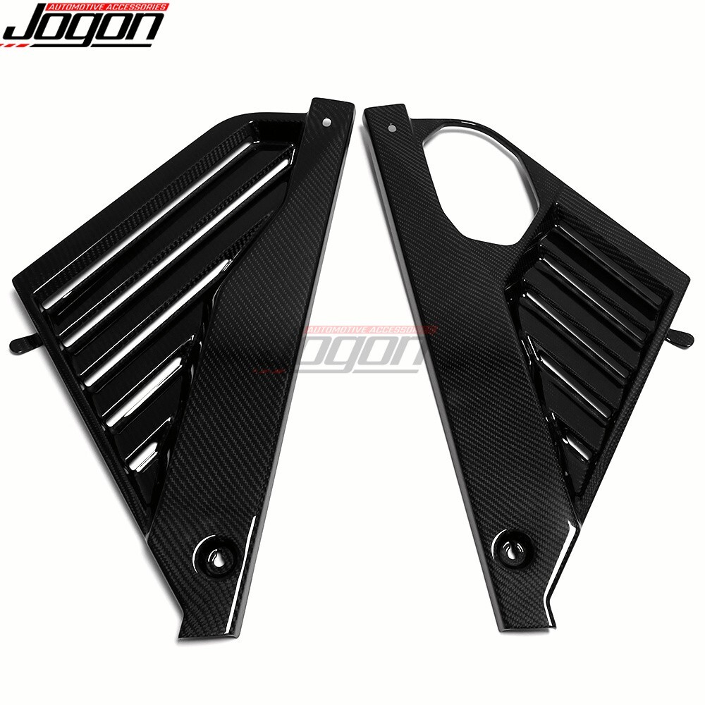 2PC Real Carbon Intake Engine Side Panel Trim For Corvette C8 Stingray Coupe 20+