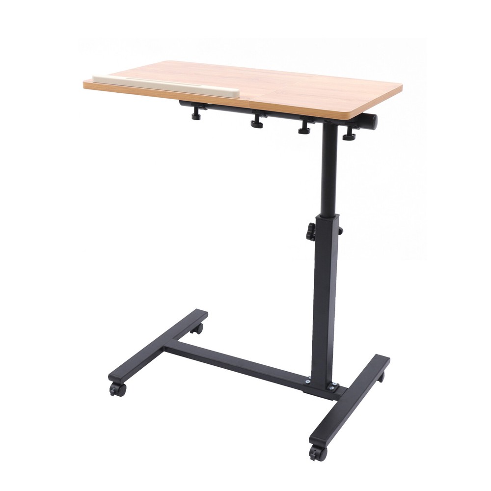 Adjustable Rolling Laptop Desk Mobile Computer Stand Bed Side Table Desk