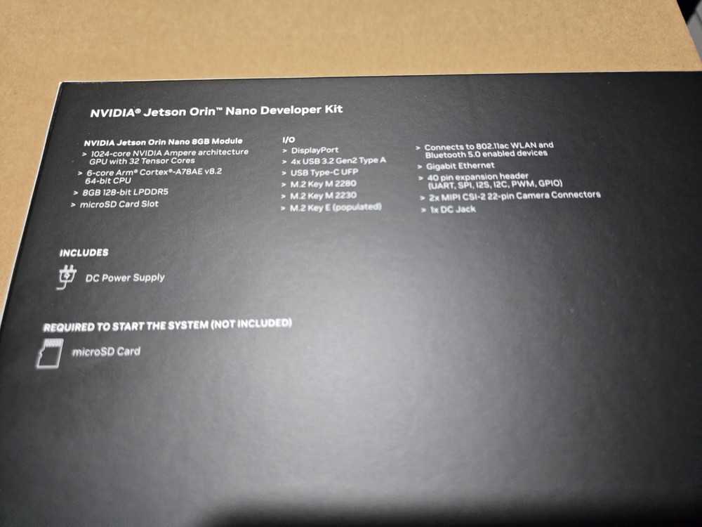 NVIDIA Jetson Orin Nano Super Developer Kit 8GB 6 Core ARM Cortex-A78AE v8.2