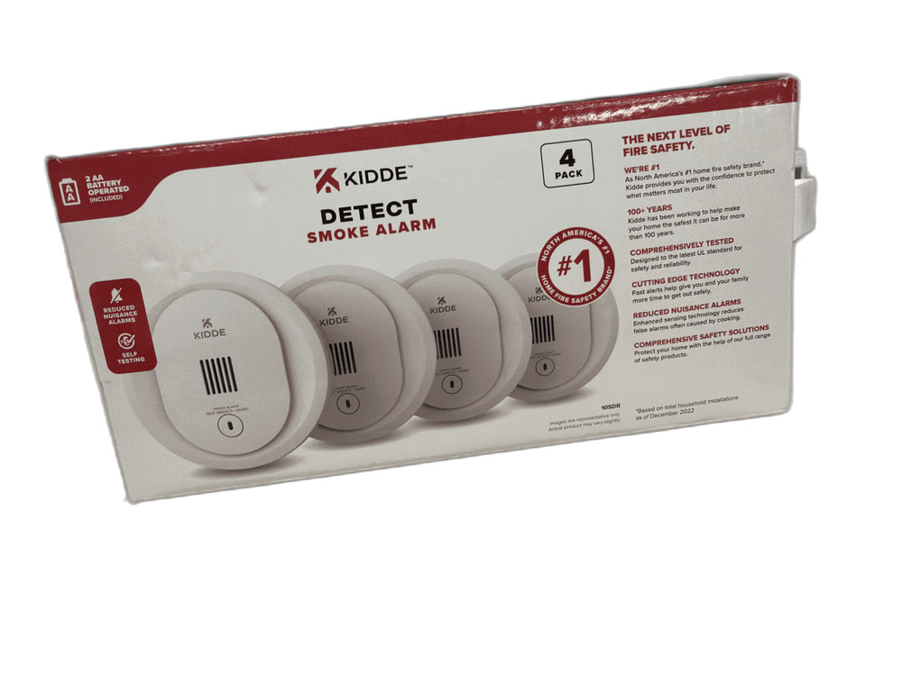 Kidde Compact 4 in. Battery Powered Smoke Detector Photoelectric Sensor (4-Pack)