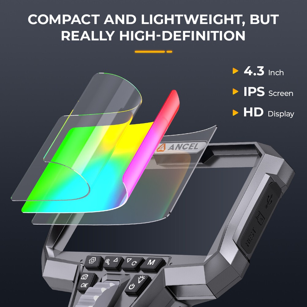 Waterproof 7 LED Lights Inspection Endoscope Dual Camera Articulating Borescope