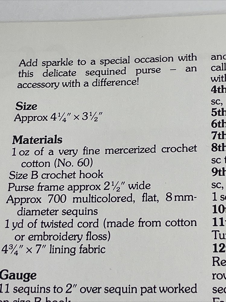 Marshall Cavendish Sequin Purse Crochet Pattern