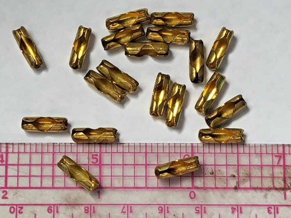 10pcs NEW #6 SOLID BRASS PULL CHAIN EXTENSION CONNECTORs LINKS fan/lamp part