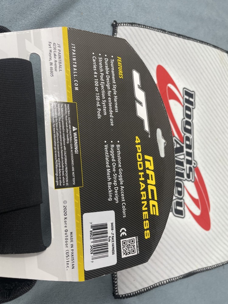 JT Race 4 Pod Paintball Pack/Harness (Ruby)