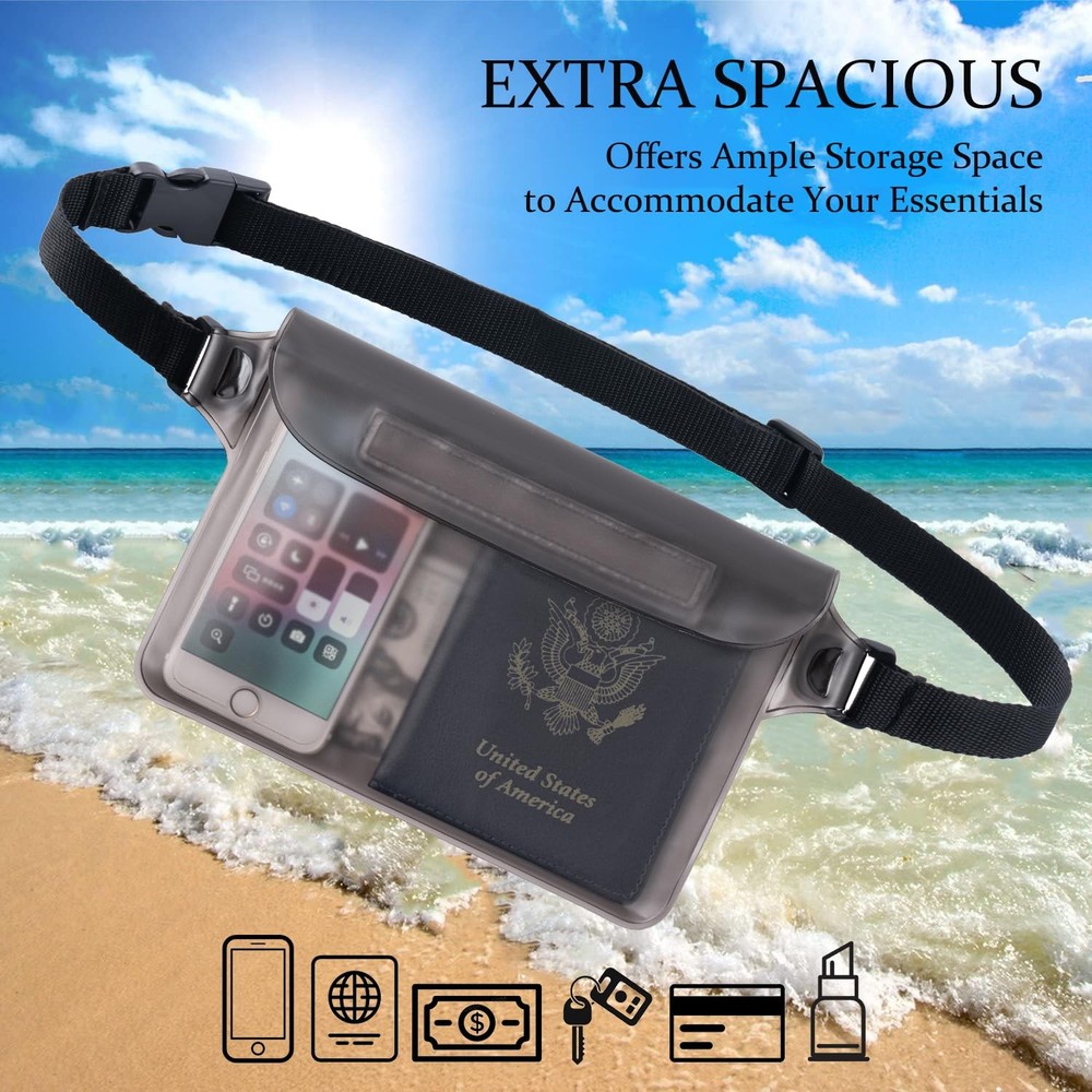 CADONO 2-Pack Waterproof Pouch with Adjustable Waist Strap | Screen Touch Sen...
