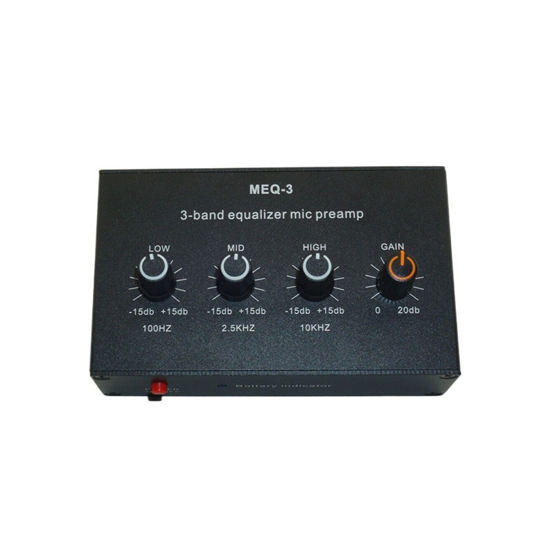MEQ-3 3-Band Equalizer Microphone Amplifier Dynamic Mic Preamplifier 0-20dB