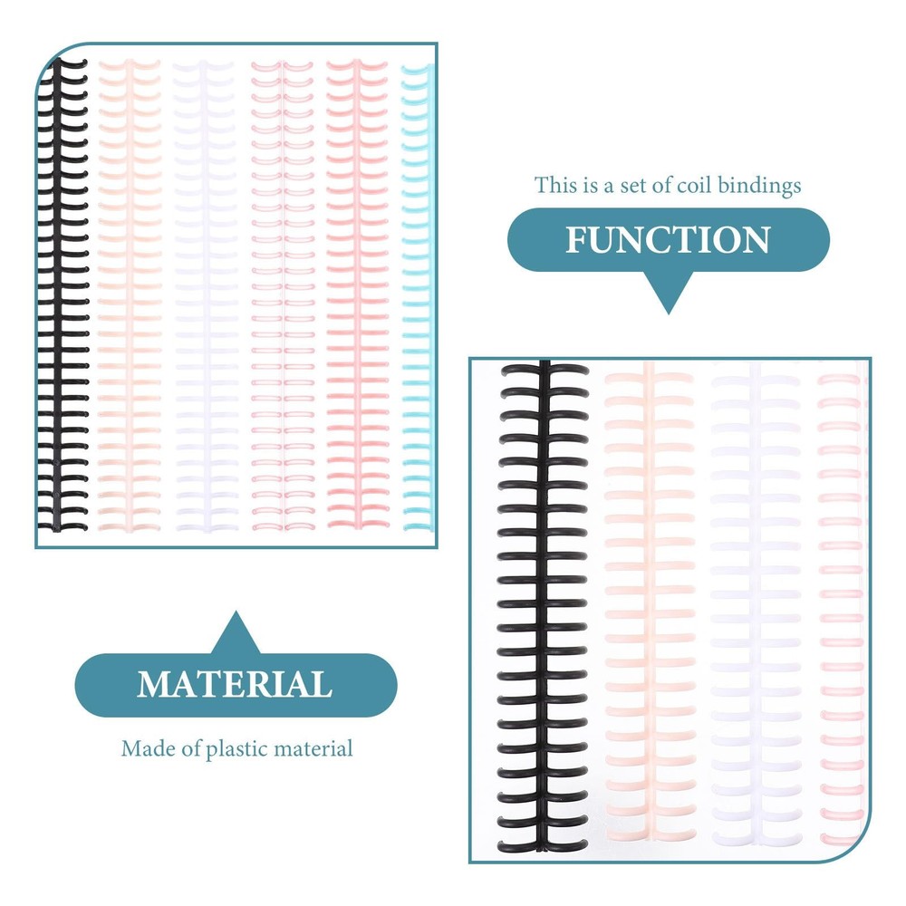 12pcs Click Binding Spines Plastic Loose-Leaf Coil Segmented Binders Notebook...