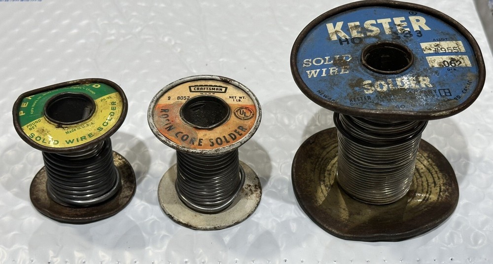 3 Open Spools Solid Wire Solder