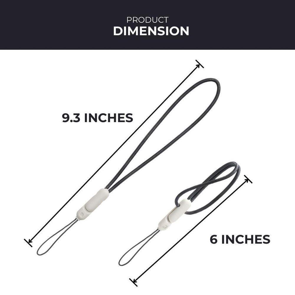 Performore Adjustable Anti-Drop Wrist Lanyard Universal Small, Grey