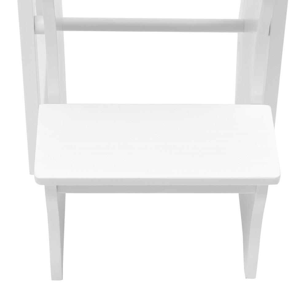Folding Solid Wood Library Ladder Chair, Portable Multi-Functional Stool