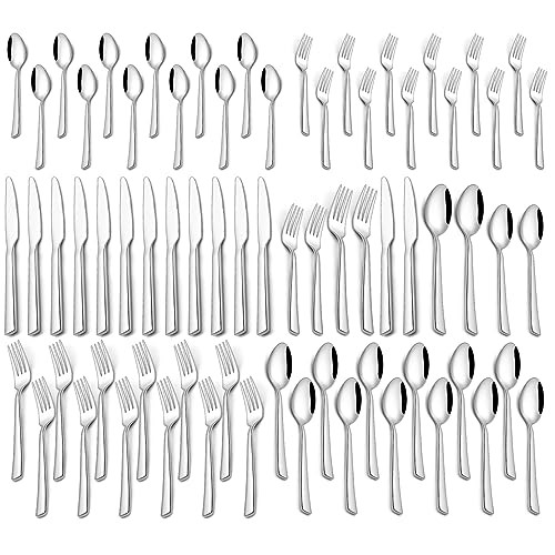 60 Piece Silverware Set For 12, Stainless Steel Flatware/Tableware Set Modern