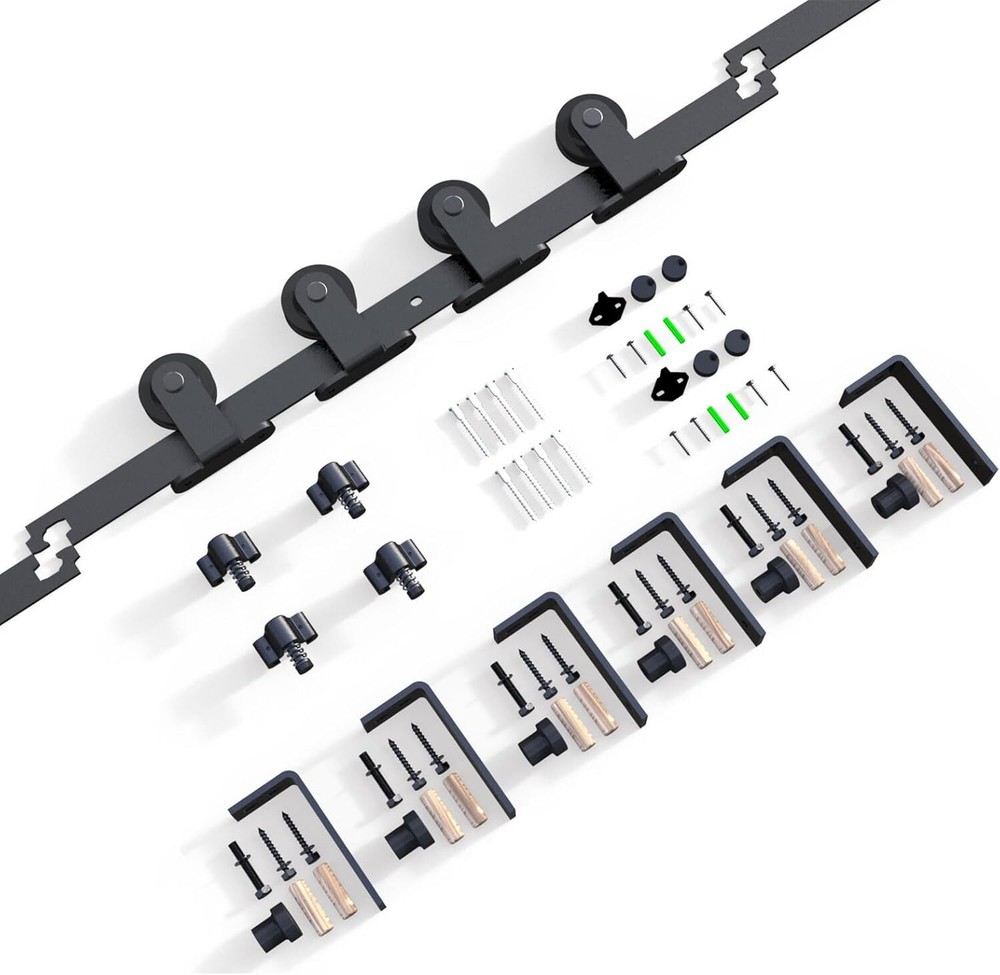 12FT Ceiling Mount Bracket Sliding Barn Door Hardware Kit ,Single Door T-shaped