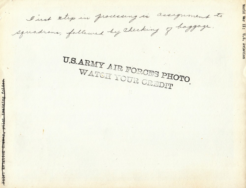 US ARMY AIR FORCE CADETS REPORT FOR SQUADRON ASSIGNMENT ~ c. - 1941