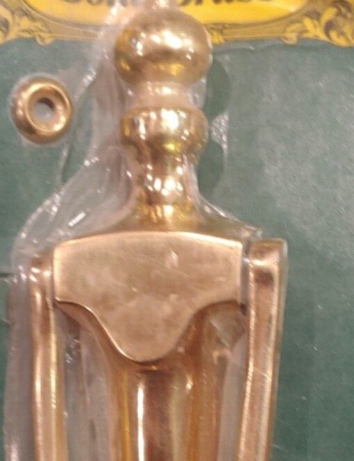 Universal Industrie Lacquered Solid Brass Door Knocker 8" NOS Damaged Package