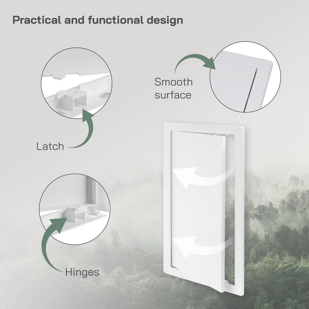 White ABS Plastic Access Panel 8 x 16 Inch (Cut-Out) - Access Panel with Door...
