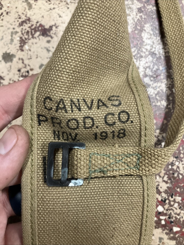 USGI 1918 M1910 Pick Axe Canvas Pouch Case US Army GI Pistol Belt