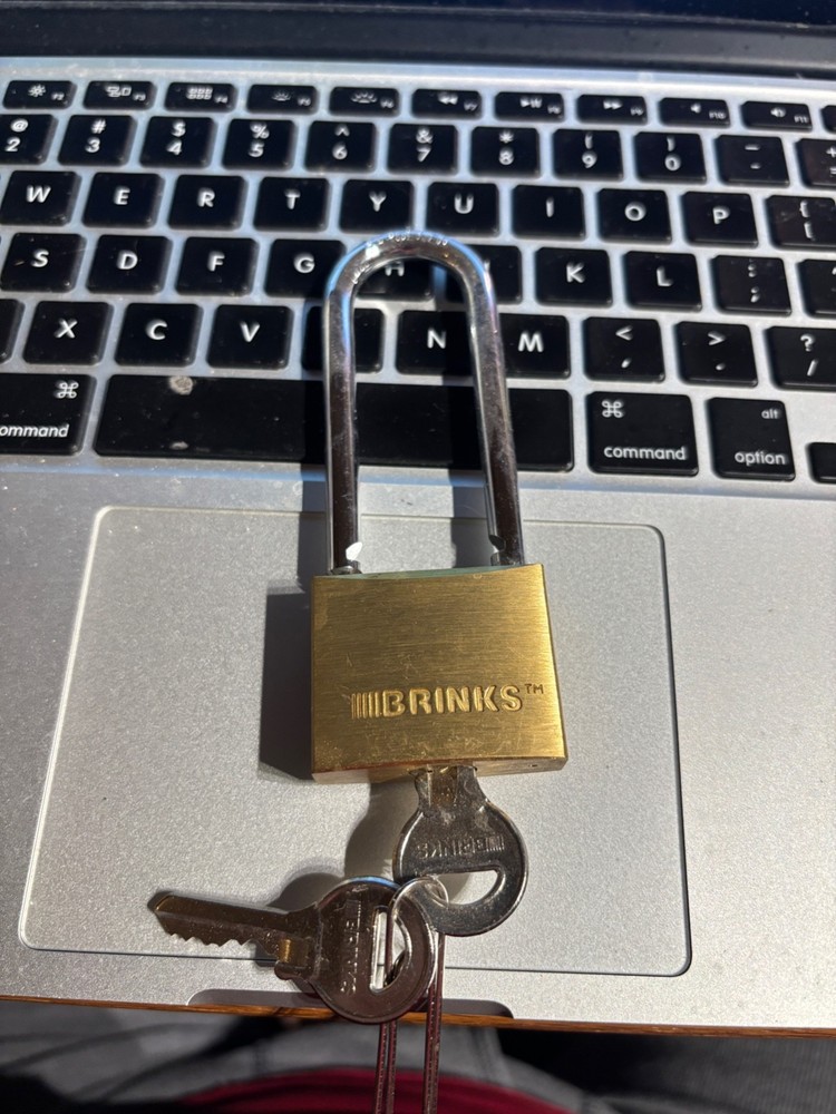 Brinks Solid Brass Padlock 40mm Body with 2-1/2 inch Long Shackle