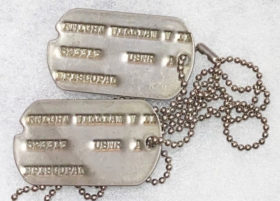 Set USNR William Knight Dog Tags