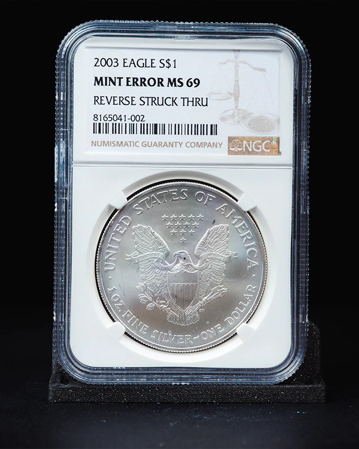 2003 Silver Eagle | Mint Error MS69 Reverse Struck Thru