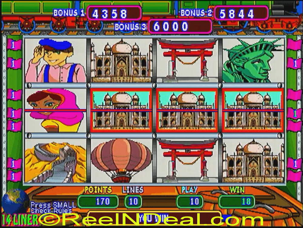 Amcoe Around The World Cherry Master 8-Liner Machine Optional Skill Spin & Hold
