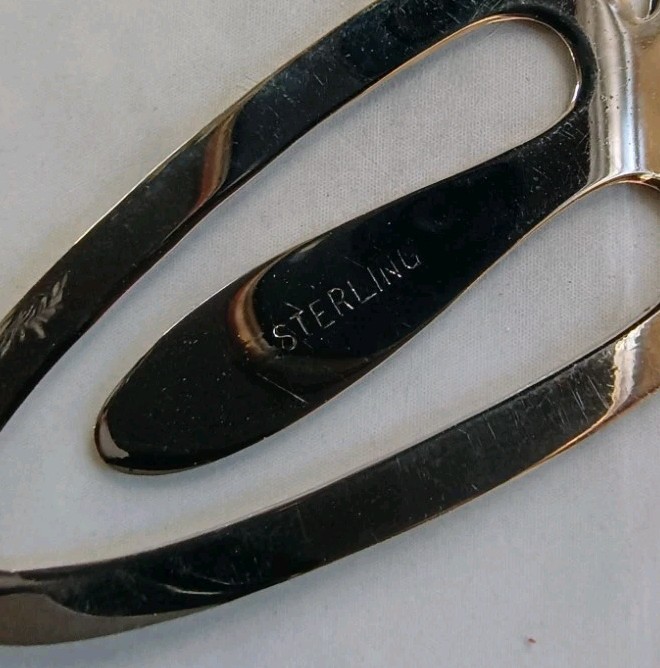 Sterling Silver Bookmark "NCW" Monogram Initial Signed Concra Shield Shape