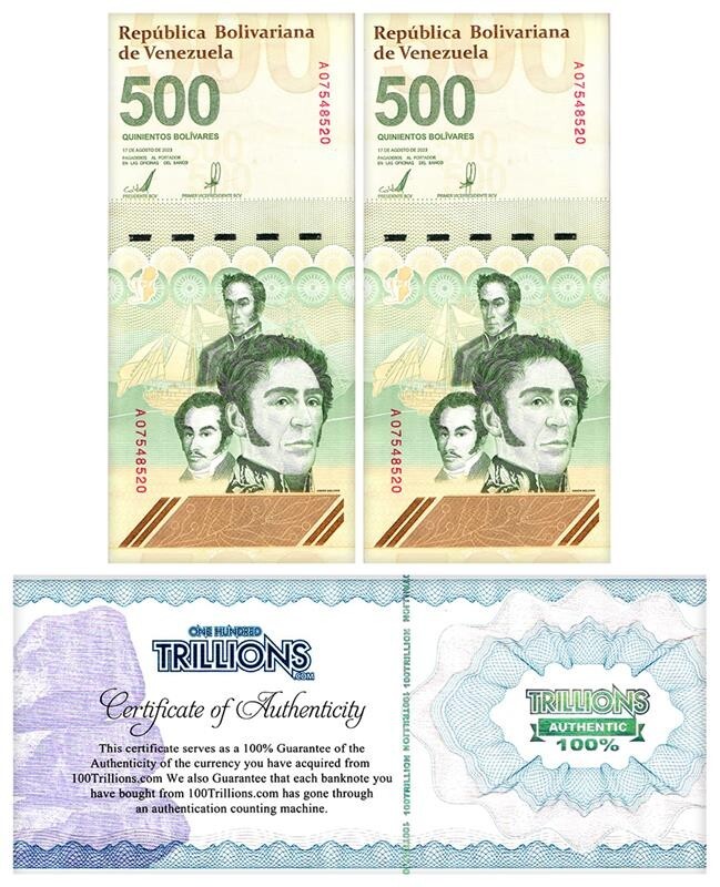 VENEZUELA 500 DIGITALES 2 banknotes 2023 CIR 500 million bolivars USA SELLER