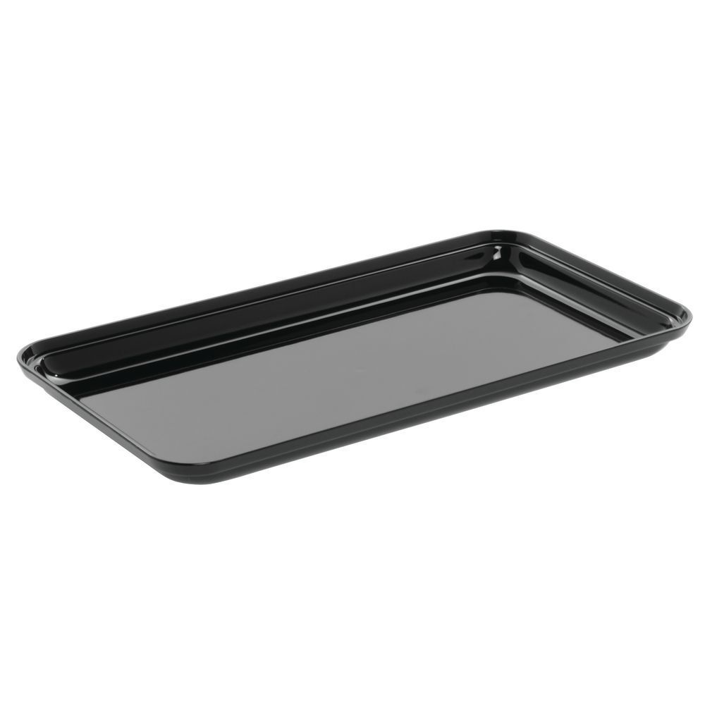 Delfin 15" x 8" x 1" Black Rectangular Market Tray