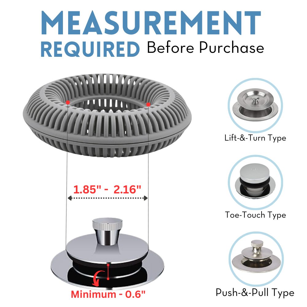 TUBRING The Ultimate Tub Drain Protector/Hair Catcher/Strainer/Snare, Gray