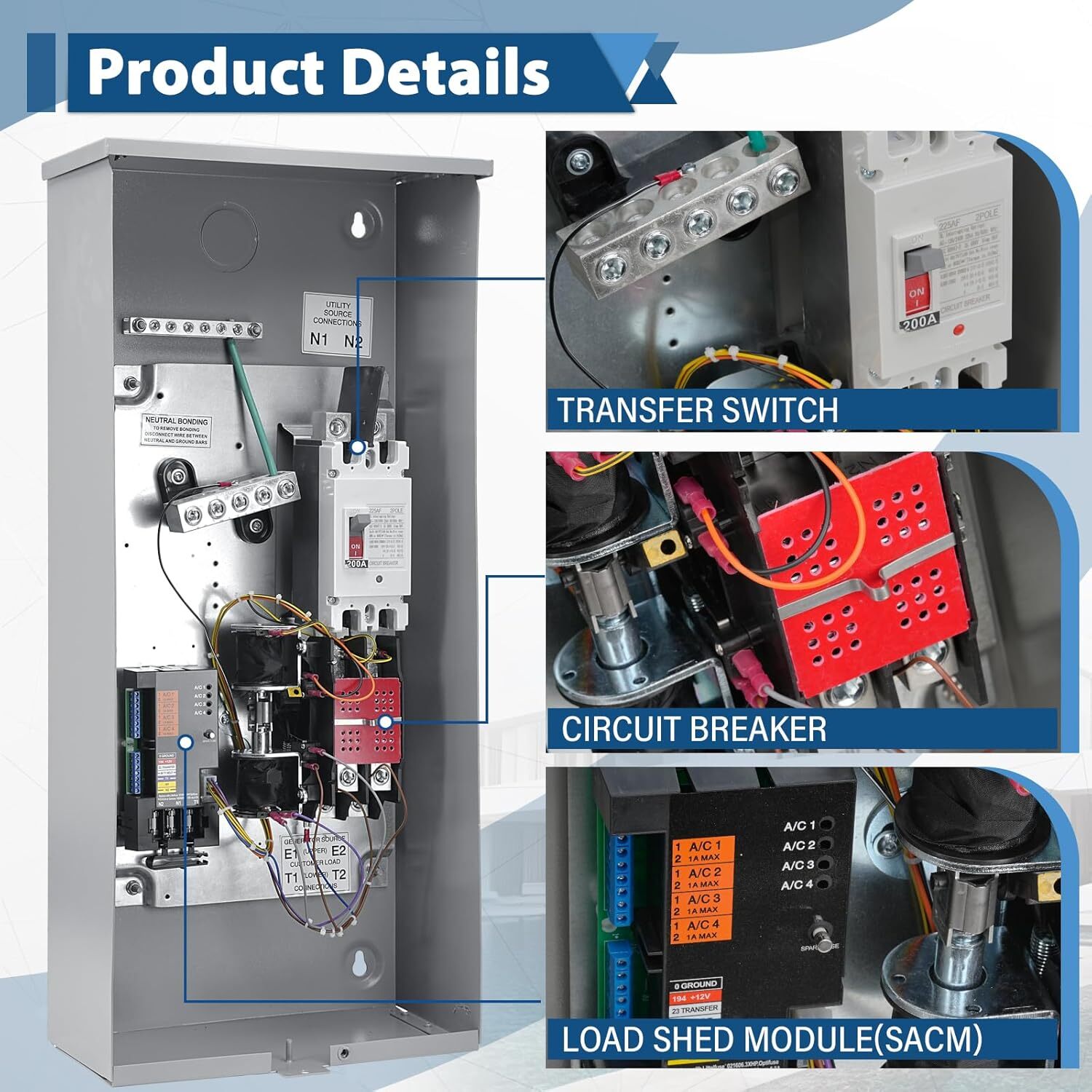 200-AMP Automatic Whole House Transfer Switch