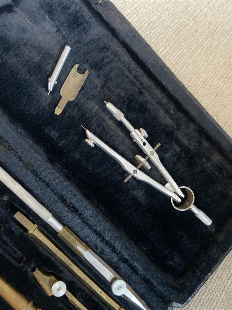 Antique MILANO Compass Cartographer Technical Engineer Architect Instrument Set