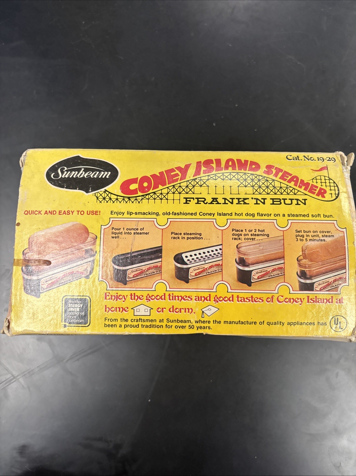 Vintage 1970s Sunbeam Coney Island Frank‘N Bun Hot Dog Steamer - Working