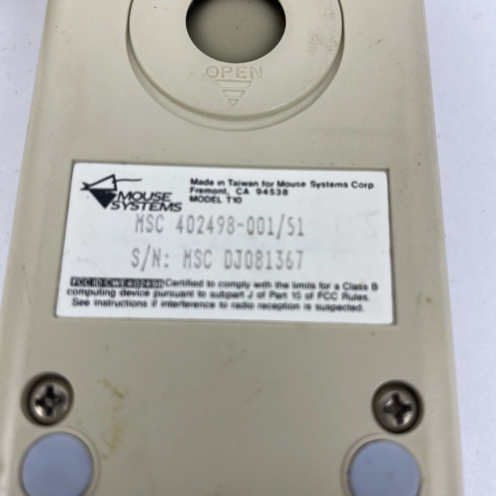 Mouse Systems 2-Button Trackball Serial Retro Computer Model M10 9 Pin Vintage