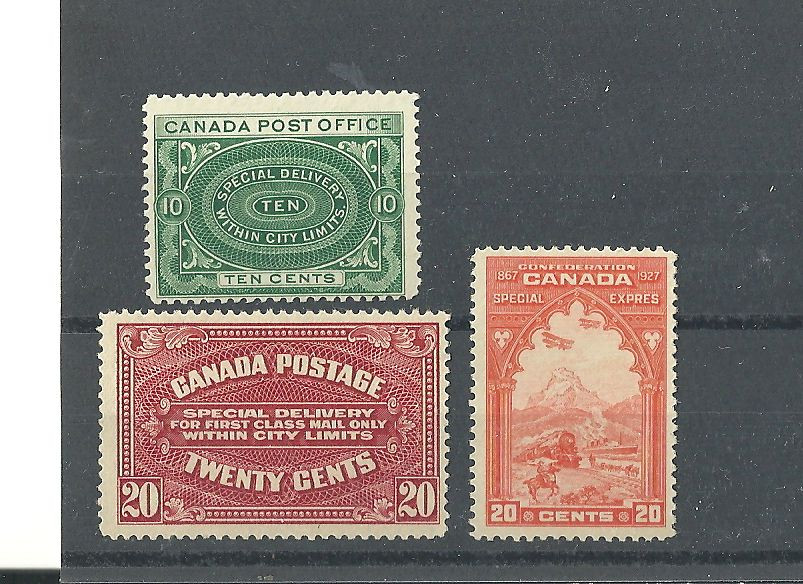 CANADA SPECIAL DELIVERY SCOTT E1-E3 MNH.