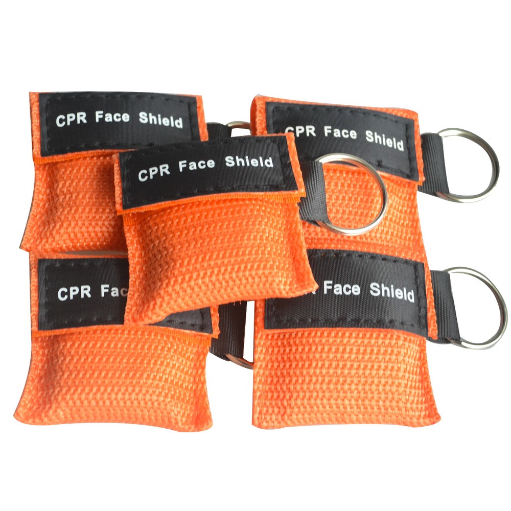 100 pcs CPR Printed Nylon Keychain Pouch first aid kit cpr CPR Face Shield
